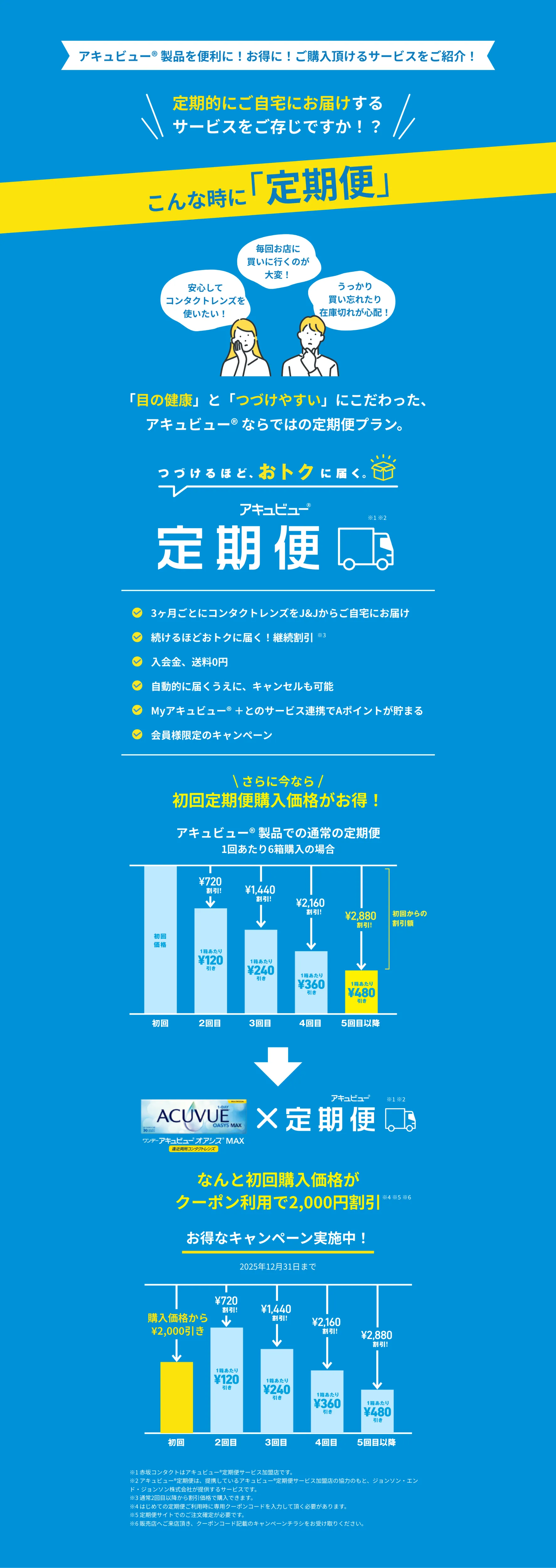 つづけるほど、おトクに届く。アキュビュー定期便